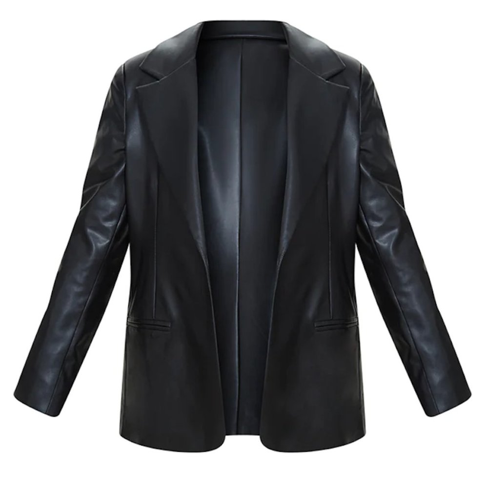 Black Faux Leather Blazer - NWT